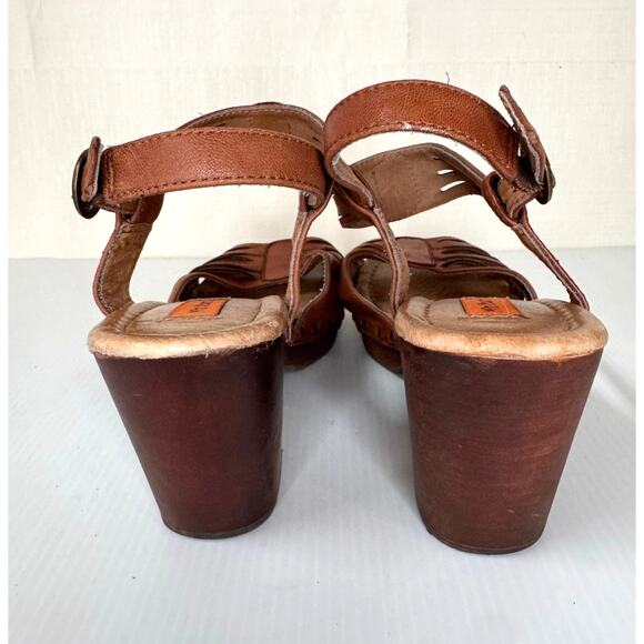 MIZ MOOZ‎ Hilary Sandals Size 8.5 Leather Wood Clog Retro Platform Chunky Boho - Picture 6 of 10